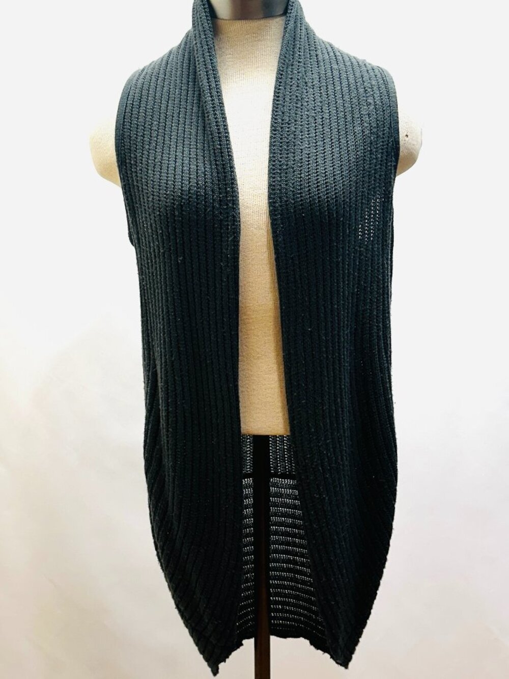 PLANET GOLD Women Sleeveless Open-Front Gray Knit Cardigan Vest Size Large